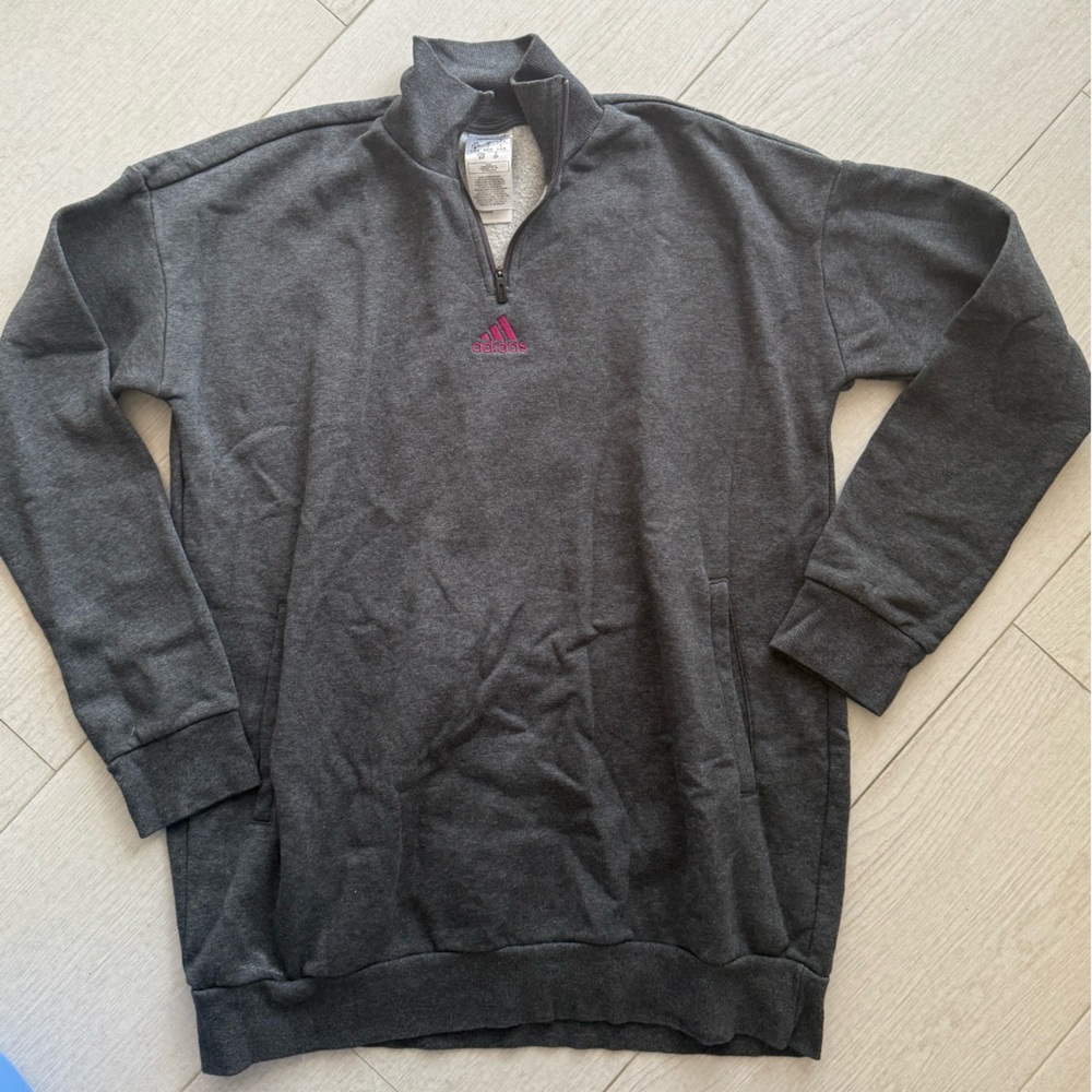 Adidas Dark Gray Sweater with Red Logo